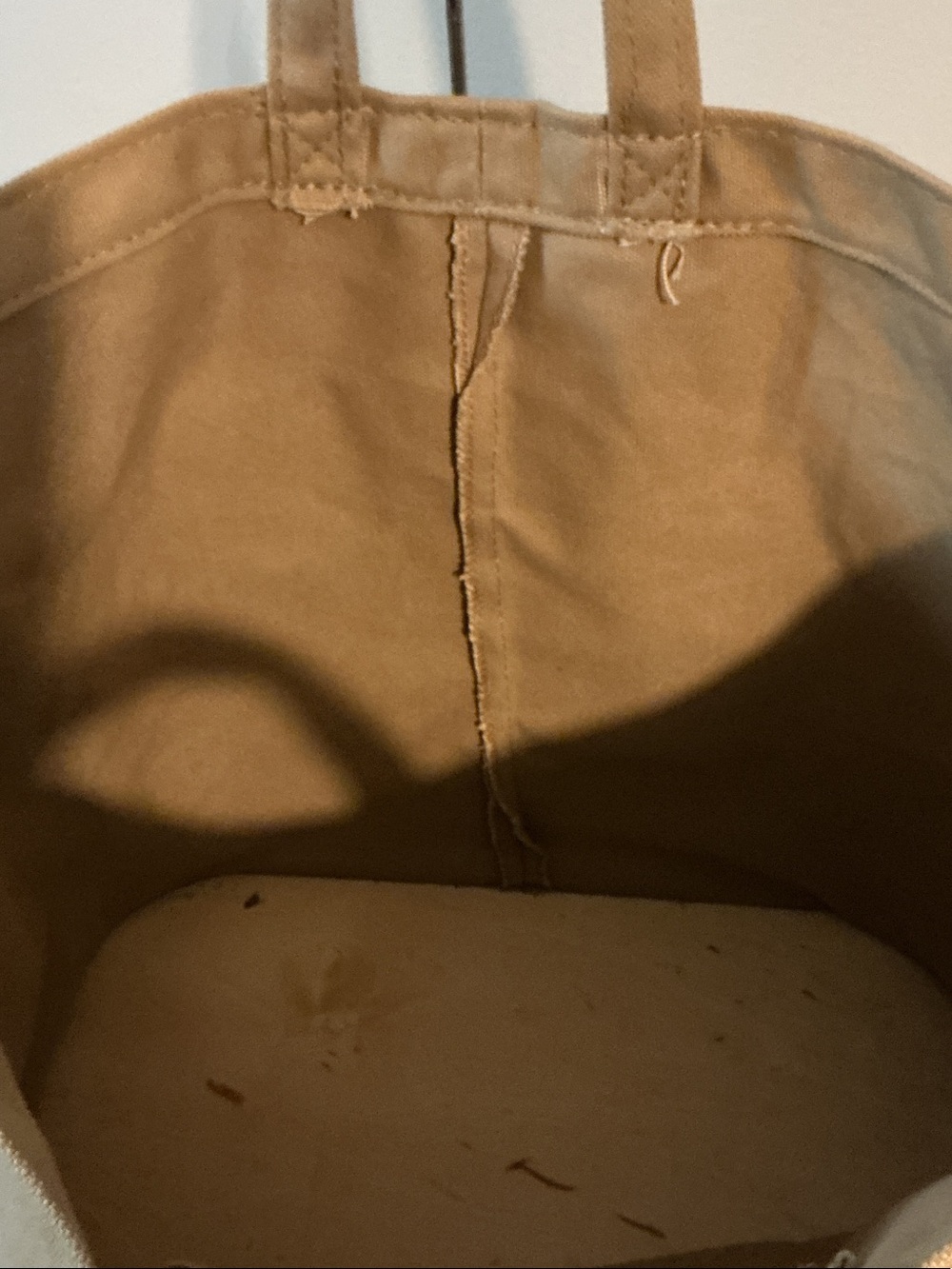 Handmade Amish Canvas Tote Bag in Tan Large Everyday Carryall 16x15x9 EthridgeTN - Picture 3 of 7